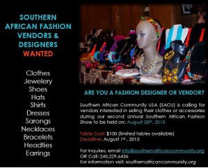 Call for Vendors - SACU Fashion Show 2015